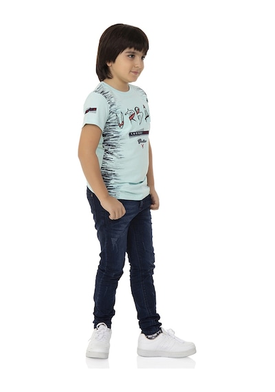 Toontoy Kids Toontoy Erkek Çocuk T-shırt Çocuk Urban Baskılı Turkuaz