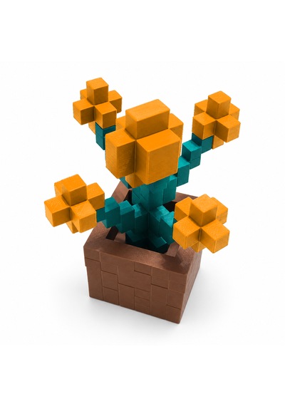 Piksel Orkide Biblo - 3d Baskı, Minecraft Esintili Sarı