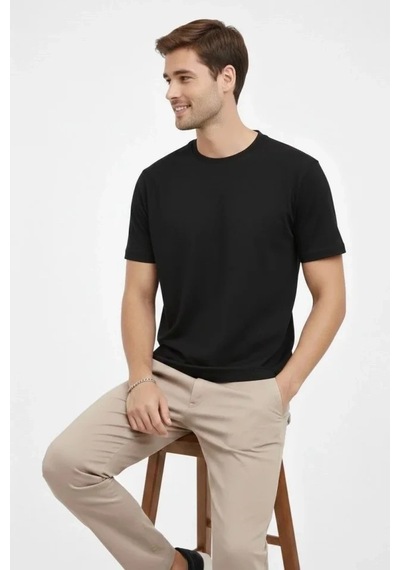 Vexor Erkek Bisiklet Yaka Tişört Regular Kalıp Basic Pamuklu Günlük Kullanım T-shirt - Siyah Vexor Erkek Bisiklet Yaka Tişört Regular Kalıp Basic Pamuklu Günlük Kullanım T-shirt - Siyah