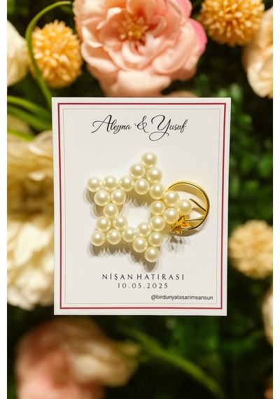 İncili Yıldız Anahtarlık Söz, Nişan, Nikah, Düğün, Kına 10 Adet Şeffaf