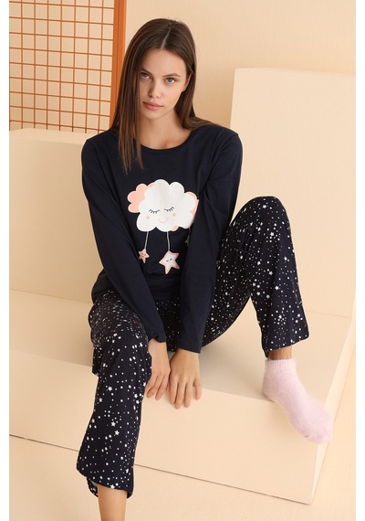 Nbb Kadın Lacivert Cloud Pijama Takımı Lacivert Nbb Kadın Lacivert Cloud Pijama Takımı Lacivert