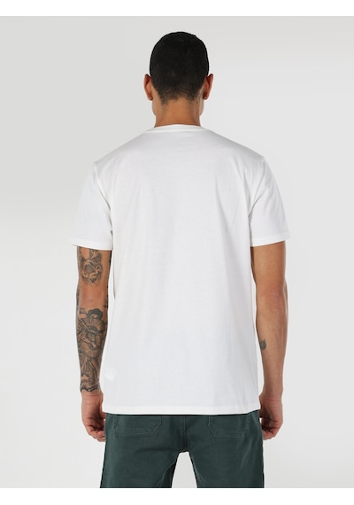 Colin's Colins Regular Fit Bisiklet Yaka Baskılı Beyaz Erkek Kısa Kol Tişört Cl1062794 Q1.V1 Wht 001