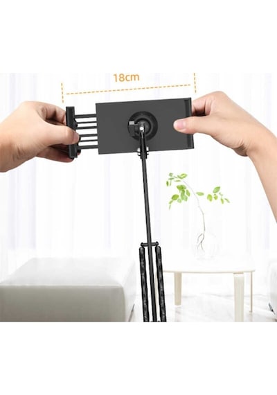 Telefon Tablet Masa Tutucu 6" 11" Esnek Uzun Kollu 360 Derece Her Şey Burada Siyah