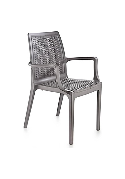 Sy-2524 Örgü Desenli Rattan Bahçe Koltuk Sandalye 4'lü Set Çok Renkli