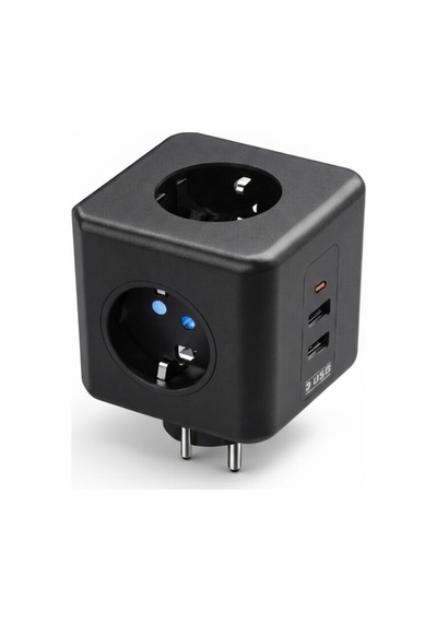 Akım Ve Voltaj Korumalı Küp Priz 3 Usb Destekli 0