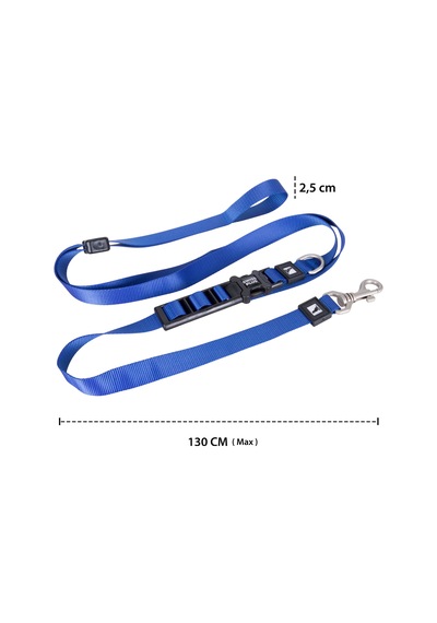 Swissplus Urban Paws Deep Ocena Blue Hands-free Ayarlanabilir Köpek Kordonu 25mm Mavi