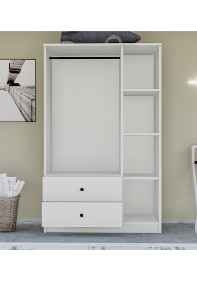 Metalia Gm 854 Home 3 Kapılı 2 Çekmeceli Düğme Kulplu Gardırop