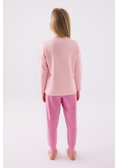 U.s. Polo Assn. Kız Çocuk Pembe Uzun Kol Pijama Takım KREM