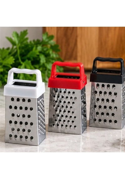 Mini Çelik Sarımsak Rendesi-üçlü Set Gümüş - Kahverengi