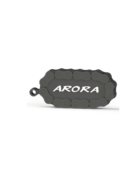 Arora Logolu Özel Tasarım Zincir Detaylı Motosiklet Anahtarlığı Siyah