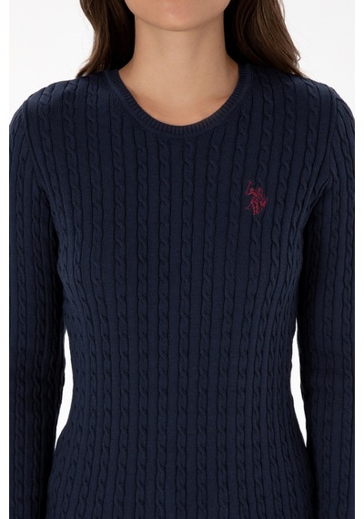 U.S. Polo Assn. Kadın Lacivert Bisiklet Yaka Basic Kazak 50313626-VR033 U.S. Polo Assn. Kadın Lacivert Bisiklet Yaka Basic Kazak 50313626-VR033
