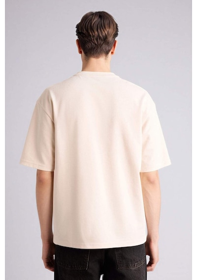 Defacto Nefes Alabilen Loose Fit Baskılı Tişört G4275ax26smer218 Ekru-er218