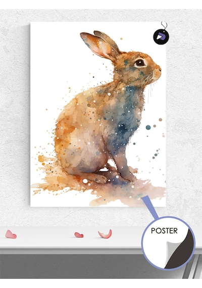 Sevimli Tavşan Hayvan Poster - Afiş - Dekoratif Duvar Posteri