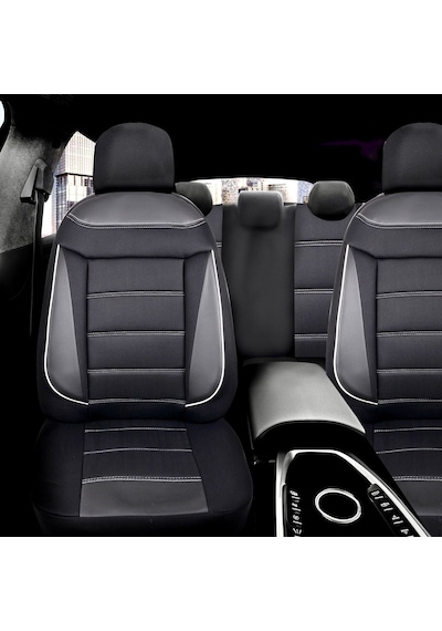 Dacia Duster Araçlara Uyumlu Tam Takım Flex B Model Oto Koltuk Kılıfı Siyah-beyaz