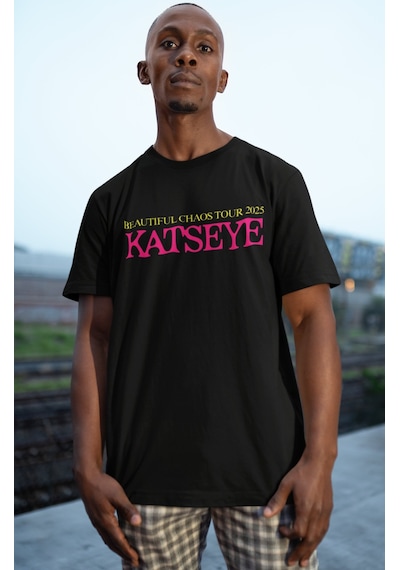Sevbano Katseye Kpop Müzik Grubu Sırt Baskılı Unisex Oversize Tişört Siyah