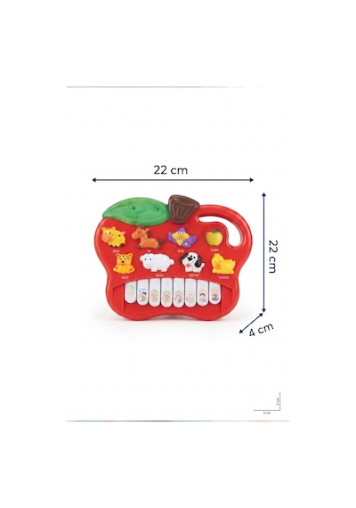 Neşeli Çiftlik Piyanom: Eğitici Ses Ve Müzikli Hayvanları Tanıyalım Ve Müzik Yapalım Kırmızı
