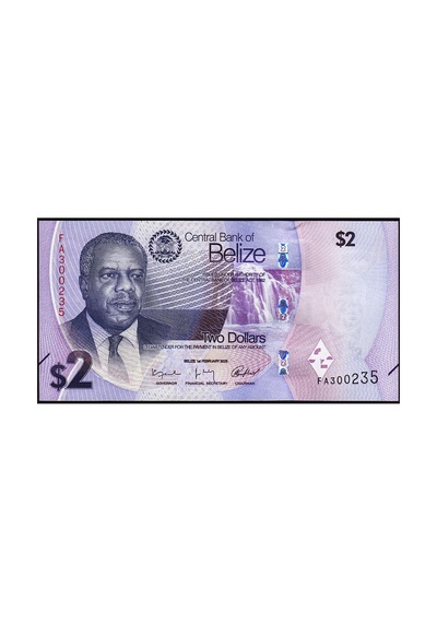 Belize 2025 Yılı 2 Dolar Yabancı Kağıt Para Çil Unc Koleksiyon Para