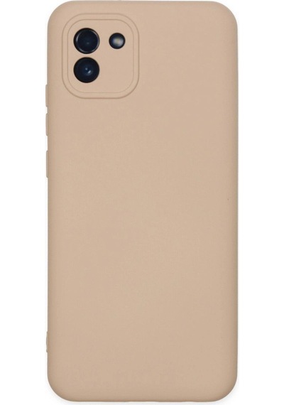 Samsung Galaxy A03 Kılıf Nano İçi Kadife Silikon - Pudra