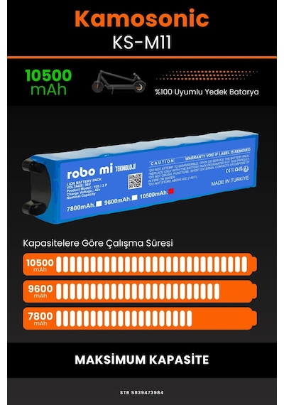 Kamosonic Ks-M11 / 36v 10500mAh Elektrikli Scooter Bataryası