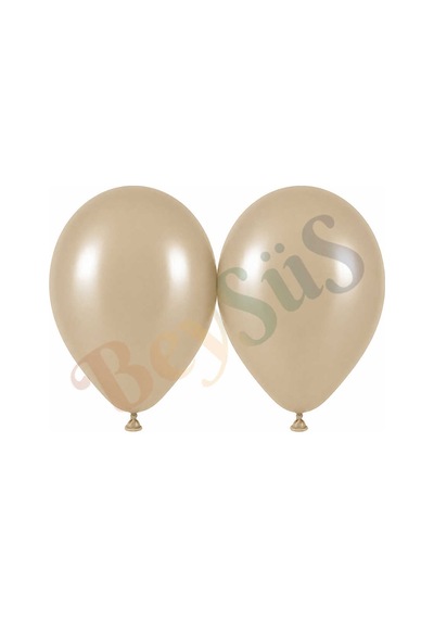 Deniz Kumu Renk Lateks Retro Balon 50 Cm - 2 Adet Bej