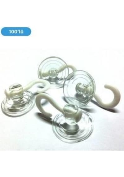 Vantuz Öpücük Vantuzlu Askı Öpücük Askı 100 Adet Cam Vantuzu Cap 3 Cm