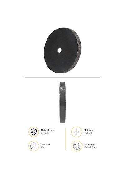 Rdm18030 Metal-inox Kesici Disk 180 X 3.0 X 22 Mm - 5 Adet
