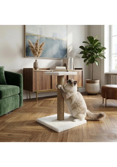 Tr Platform Kedi Tırmalama Tahtası - 52cm, Beyaz