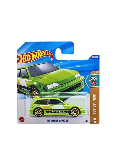 Hot Wheels '90 Honda Civic Ef - Hw: '70s Vs '90s Yeşil 1/64 Diecast Model Araba Çok Renkli