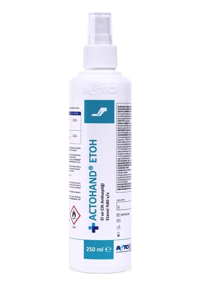 Actohand Etoh 250 Ml El Ve Cilt Antiseptiği /%80 Etanol V/v İçerikli Hızlı Etkili Dezenfektan / Zararlı Mi