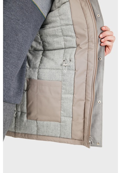 Gran Sasso Regular Fit Çıkarılabilir Kapüşonlu Ceket Erkek Ceket 78195 69318 120 Toprak