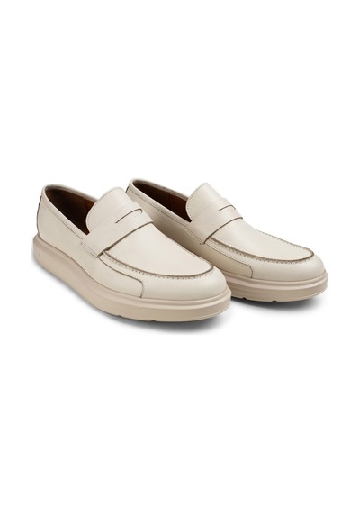 Deery Hakiki Deri Bej Rengi Comfort Erkek Loafer Bej (492271242) Bej