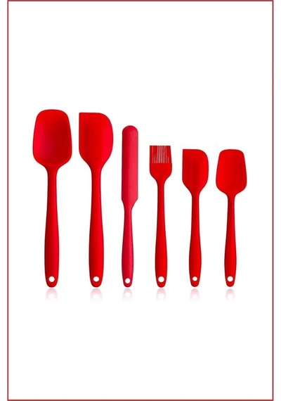 Ayrex Ezmk Ev Gereçleri Silikon Mutfak Seti 6'li, Isıya Dayanıklı Yanmaz Yapışmaz Silikon Spatula Seti 6 Parça K Diğer