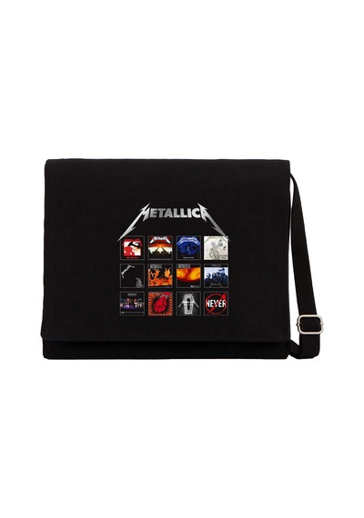Metallica Album Covers Siyah Kanvas Postacı Çantası