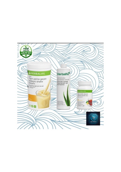 Herbalife Formül 1 Besleyici Shake Karışımı 500 G + Çay Ve Bitki Ekstreli Aromalı İçecek Tozu Limon Aromalı 51 G + Herbal Aloe Konsantre İçecek 473 Ml Limonsade3lüsetm
