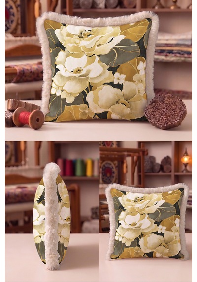 Çiçek Desenli Bej Saçaklı Yastık Kılıfı-zarif Floral Modern Hardal Gri Vizon Püsküllü Kırlent Kılıfı Kayıp Esinti Mira Çiçek Desenli Bej Saçaklı Yastık Kılıfı-zarif Floral Modern Hardal Gri Vizon Püsküllü Kırlent Kılıfı Kayıp Esinti Mira