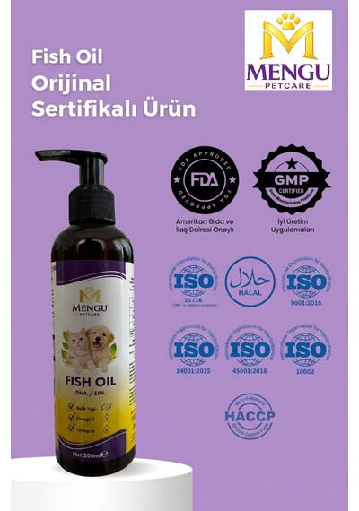 Fish Oil - Kedi Ve Köpekler İçin Balık Yağı Omega 3-6 Epa Dha Norveç Somon Yağı Bağışıklık Desteği