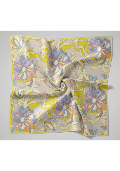 Silk Home Olinda İpek Eşarp 47003-36 Gümüş, Sarı, Turuncu, Bebe Mavi, Lila