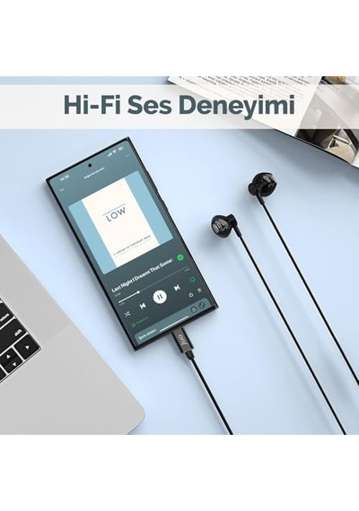 Type-c Mikrofonlu Kablolu Kulak İçi Kulaklık Metal Dac Çip Destekli Enc Gürültü Engelleme