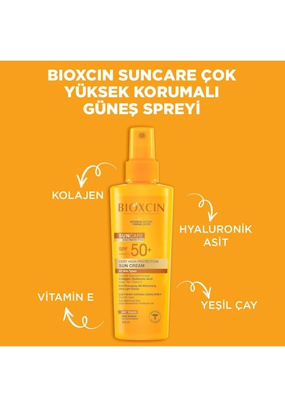Bioxcin Sun Care Spf 50 Yüz Güneş Kremi 50 Ml Karma Yağlı Cilt Ve Vücut Güneş Spreyi 200 Ml