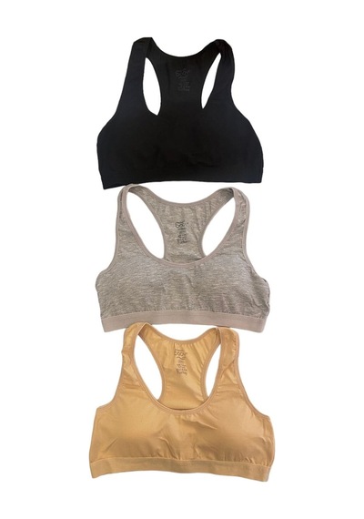 underwear bodyway 3'lü Pedli Kadın Sporcu Büstiyer 90-95 Ten Rengi - Siyah - Gri