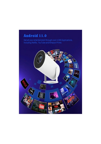 Yoosee Android 11 Dual Wi-Fi 4K UHD FHD Led 1200 Mini Projektör