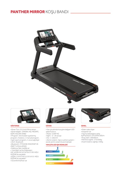 Diesel Fitness Panther Mirror Koşu Bandı