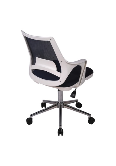 Ofisbazaar Buya Beyaz Fileli Çalışma Koltuğu Ergonomik Şef Ve Toplantı Koltuğu Siyah Fileli Siyah