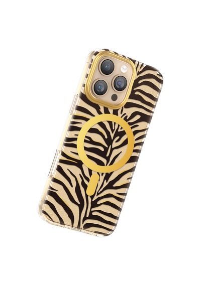Apple iPhone Uyumlu 16 Pro Max  Kılıf M-safe Şarj Özellikli Zore Paris Veyro Tpu Kapak Gold