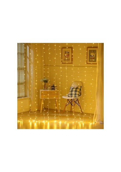 8 Fonksiyonlu 200 Led 10 Saçak Şerit Led 2x2 Perde Ip Led Gün Işığı A