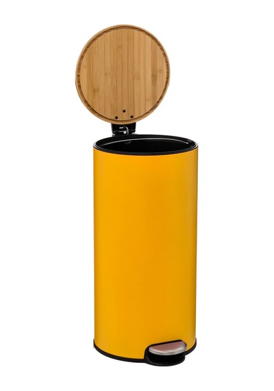5five Çöp Kovaları Simply Smart Bambou 30 Lt Metal Sarı