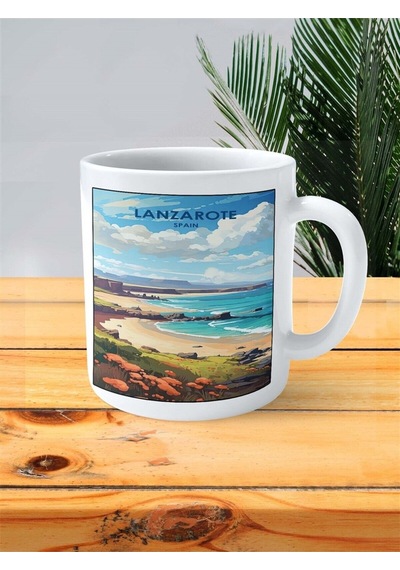 Lanzarote Baskılı Kupa Bardak Kişiye Özel Desen 2 Çok Renkli
