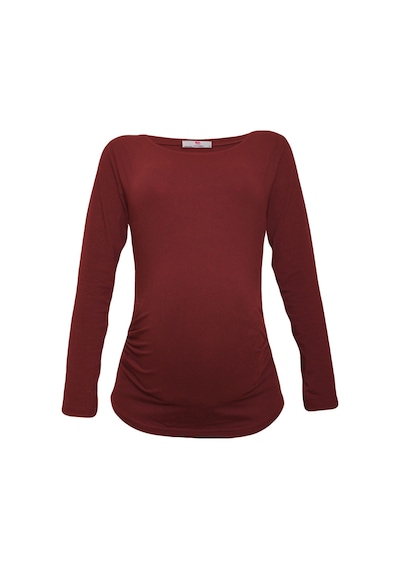 Luvmabelly 2301-2309 Pamuklu Uzun Kollu Hamile T-shirt-bordo