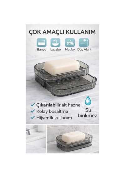 Buççin Online Mağaza Alt Hazneli Katı Sabunluk Duvara Monte Ve Tezgah Üstü Kullanıma Uygun Akrilik Çok Renkli