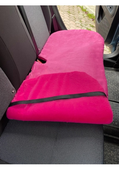 Yumuşak Tüylü Peluş Serme Oto Koltuk Koruyucu Minder Arka Fuşya Pembe